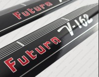 Glastron Futura V-162 1973 CHROME Boat Decals Set of 2 x 13.5"